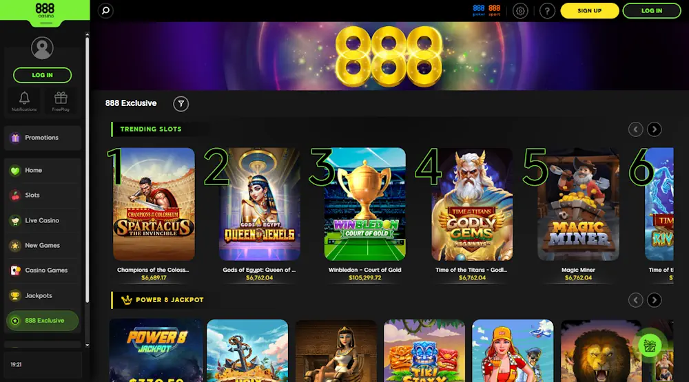 888 Casino 888 Exclusive Screenshot